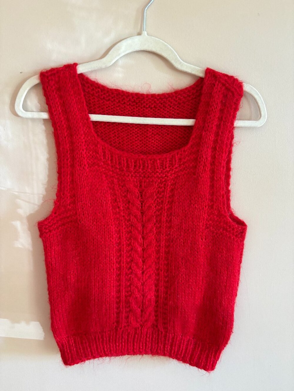 Wonderful handknit red sweater vest